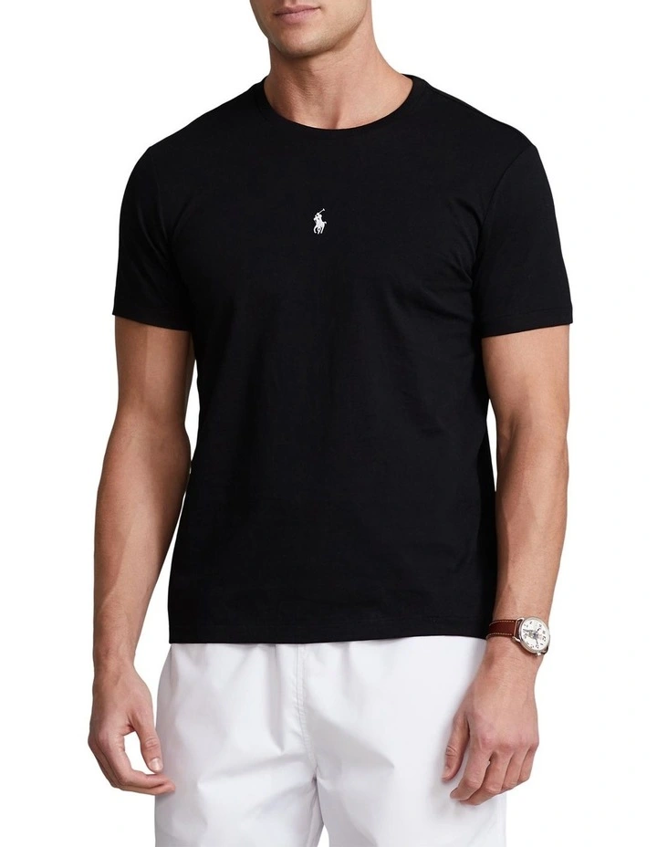 Custom Slim Fit Jersey Crewneck T-shirt in Black