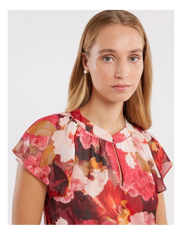 Canvas Bloom Blouse in Red