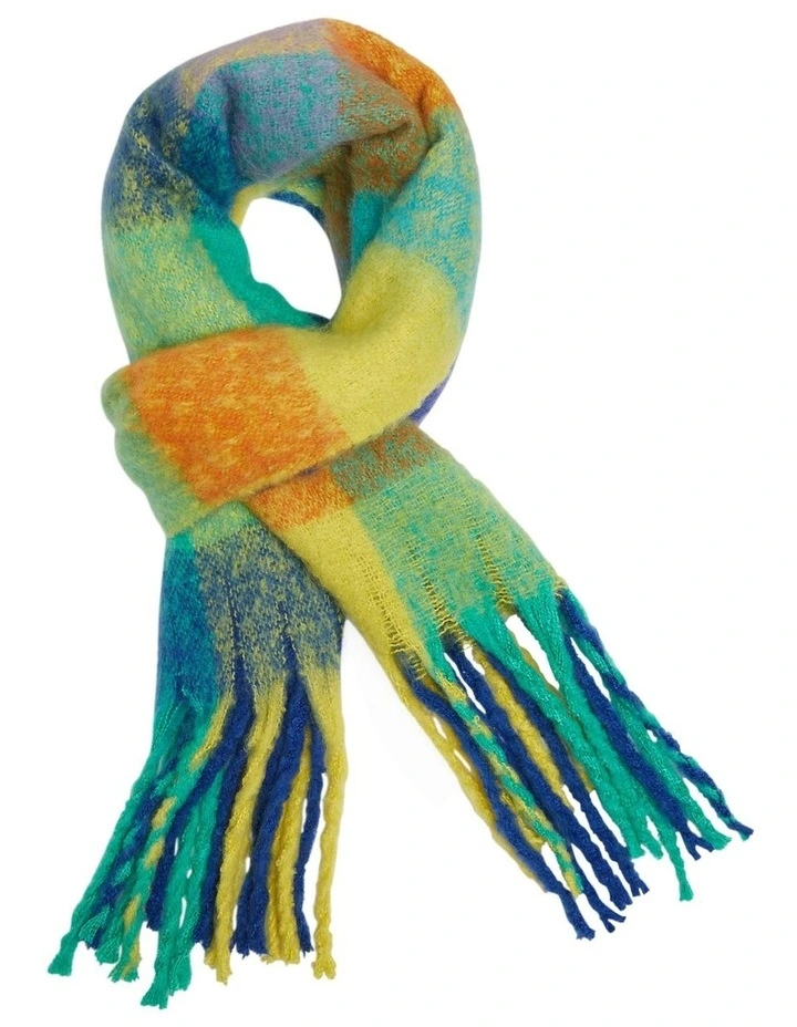 Mogul Check Scarf in Blue Multi