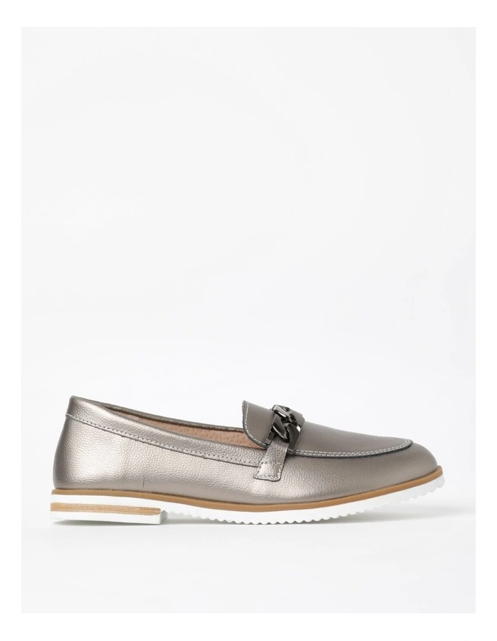 Knightly Flat Shoes in Pewter Leather