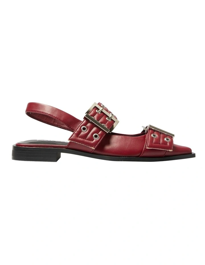Suzie Flat Shoes in Red Smooth