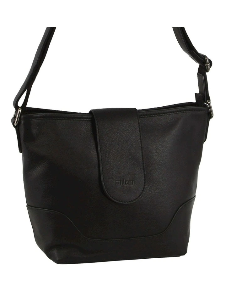 Leather Cross-Body Bag in Black