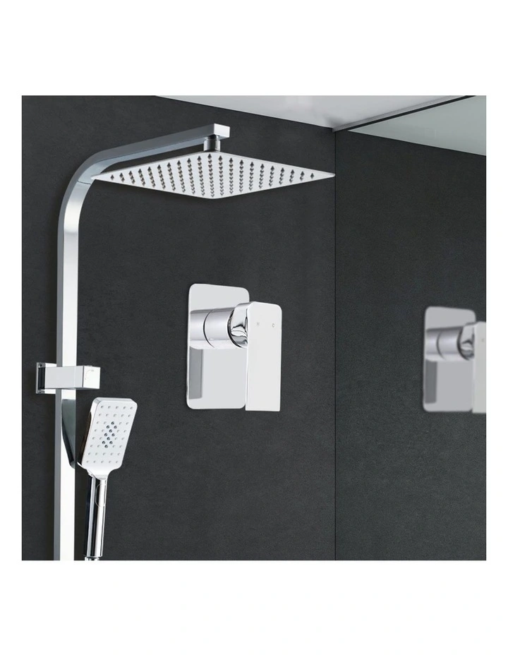 10 Inch Handheld Square High Pressure Rain Shower Head Set Mixer Tap in Chrome
