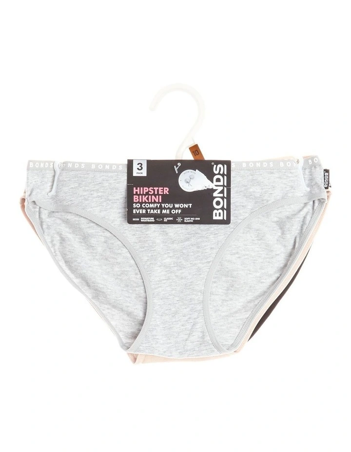 Hipster Bikini Brief 3 Pack in Grey