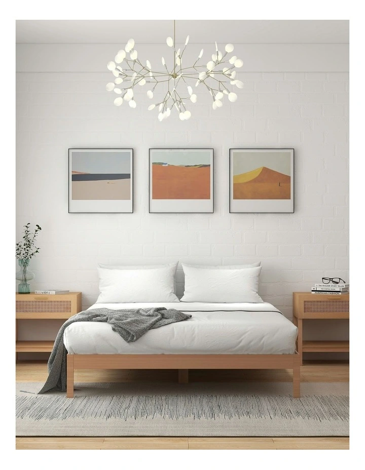 Giulia Wooden Timber Mattress Bed Base in Natural