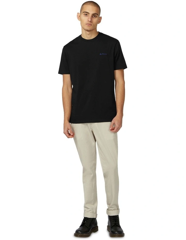 Chest Embroidery Tee in Black