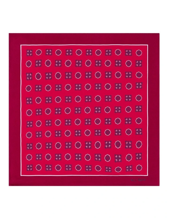 Bellamy Pocket Square in Red Pink Navy