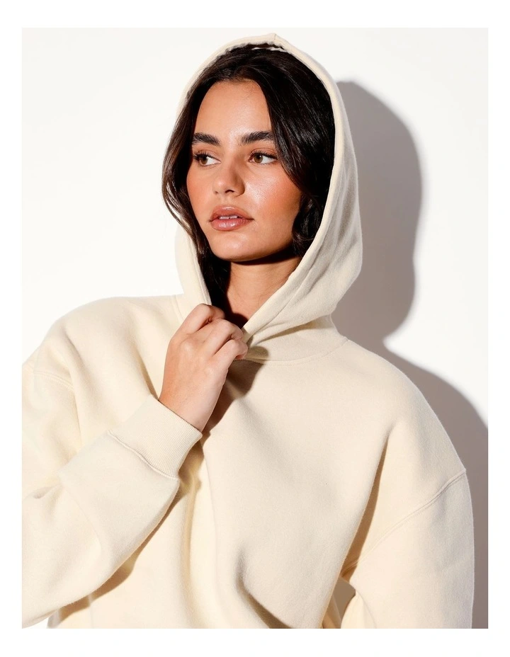 Recycled Blend Oversized Hoodie in Stone