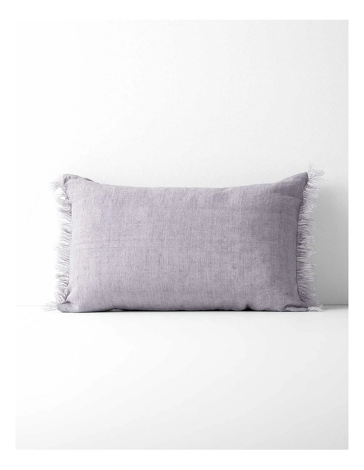 Vintage Linen Fringe Cushion in Lavender