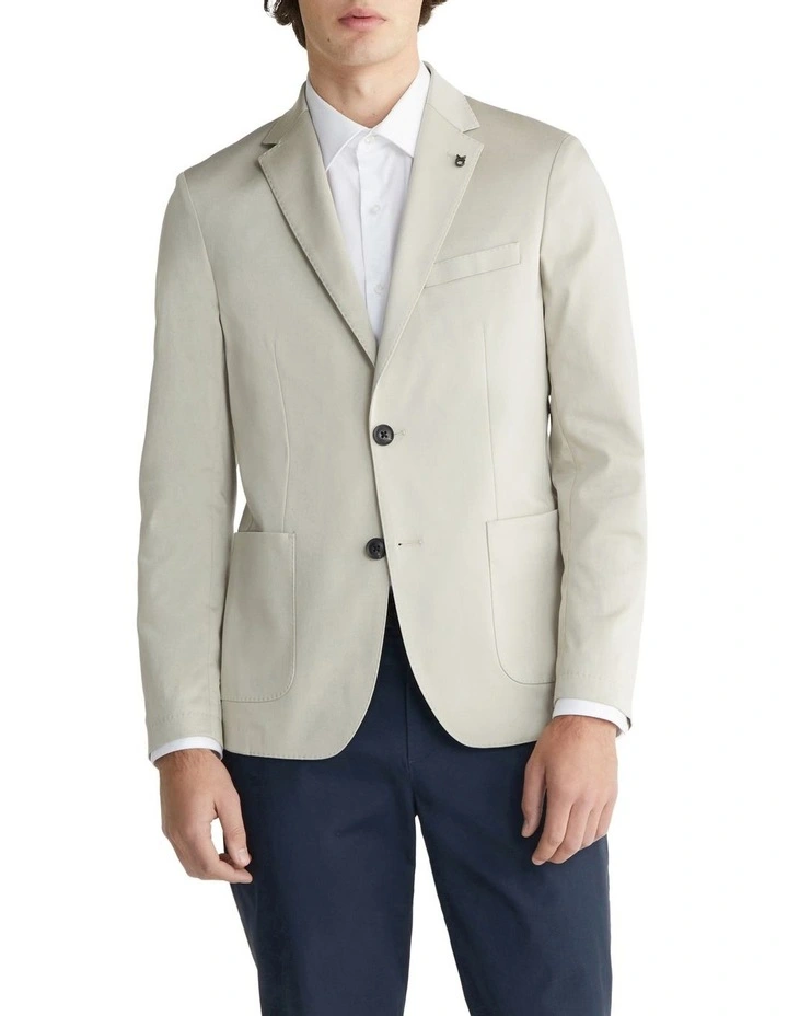 Wrinkle Free Performance Stretch X Slim Blazer in Oatmilk