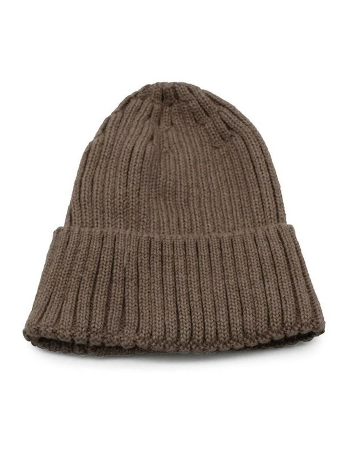 Mia Wool Blend Beanie in Latte