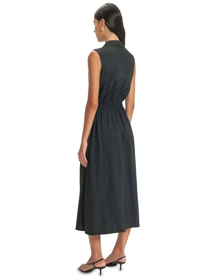 Drawstring Blazer Dress in Balck