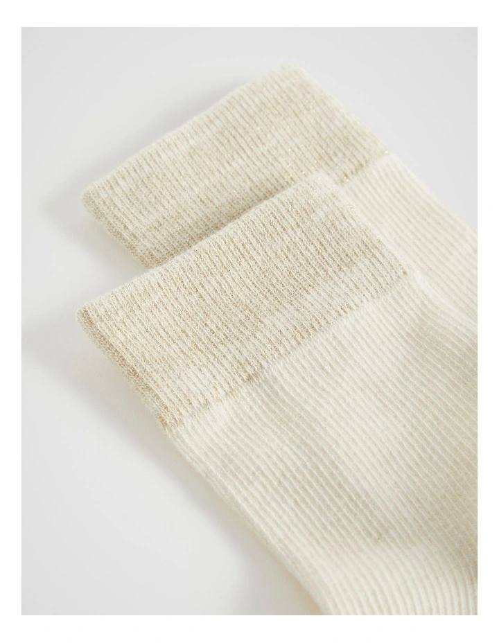 Wide Welt 1/4 Crew Sock in Oat Marle