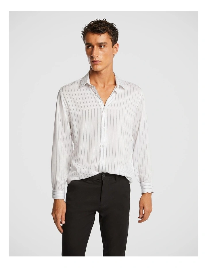 Styler Pinstripe Shirt in White
