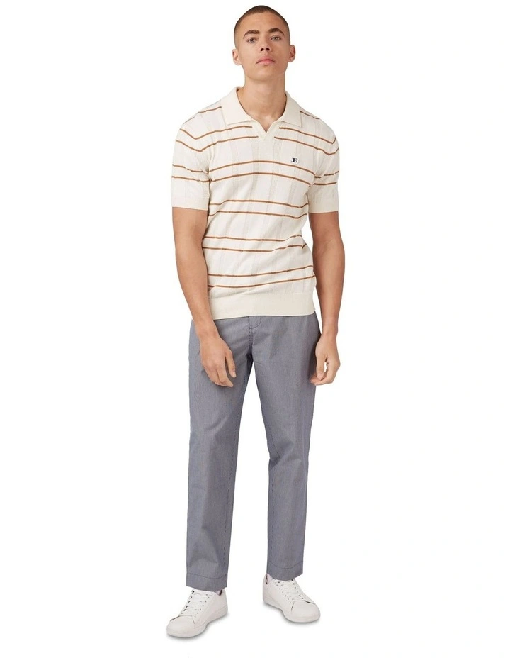 Open Neck Polo Shirt in Ivory