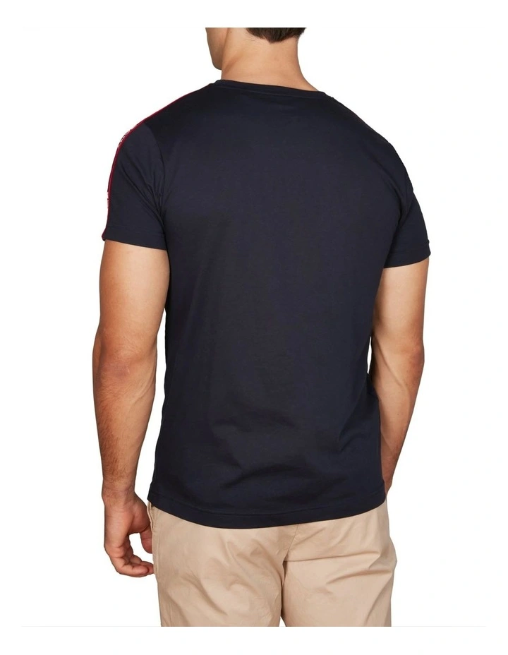 Shoulder Tape T-shirt in Navy