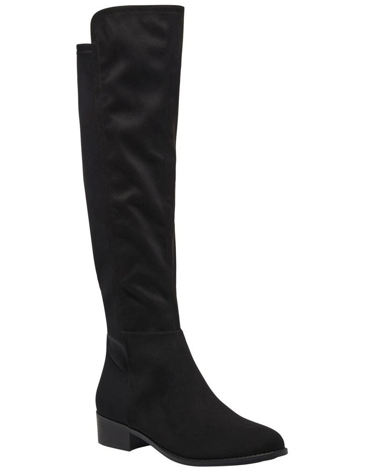 Nayli Knee High Boots in Black Suede