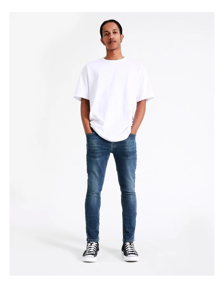 Zack Skinny Jean in Mid Blue