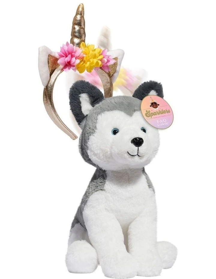 Plush Husky 12inch with Fantasy Headband