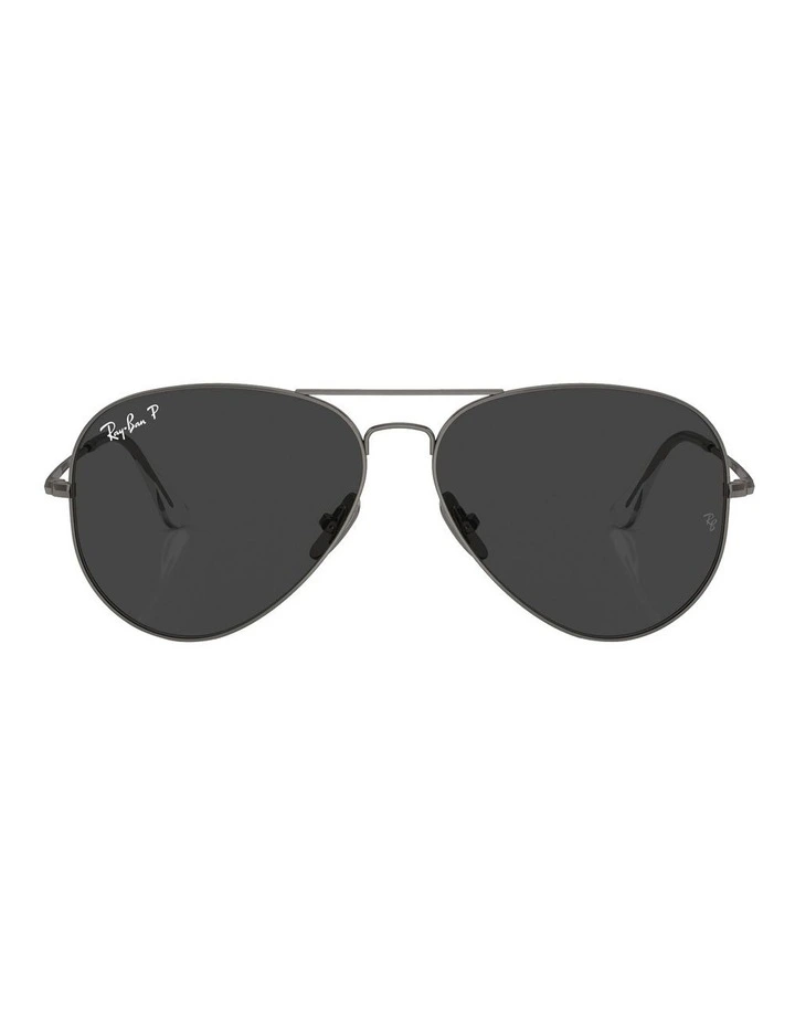 Aviator Titanium Polarised Sunglasses in Grey