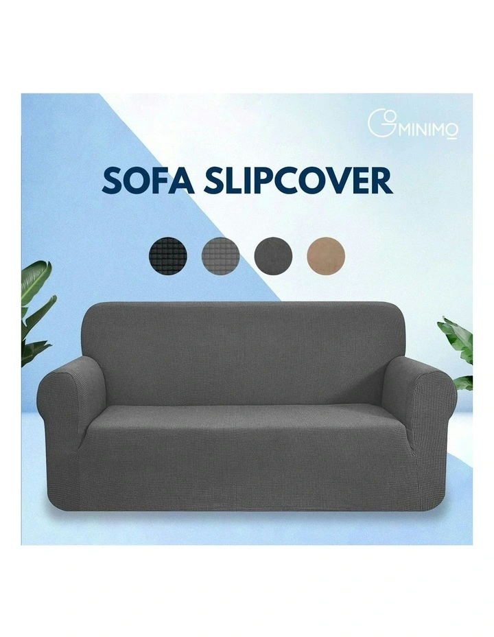 Polyester Jacquard Sofa Cover 2 Seater in Grey