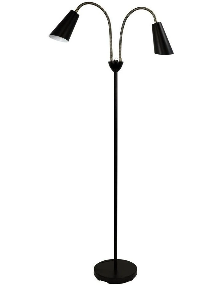 Walt Twin Floor Lamp Antique Brass
