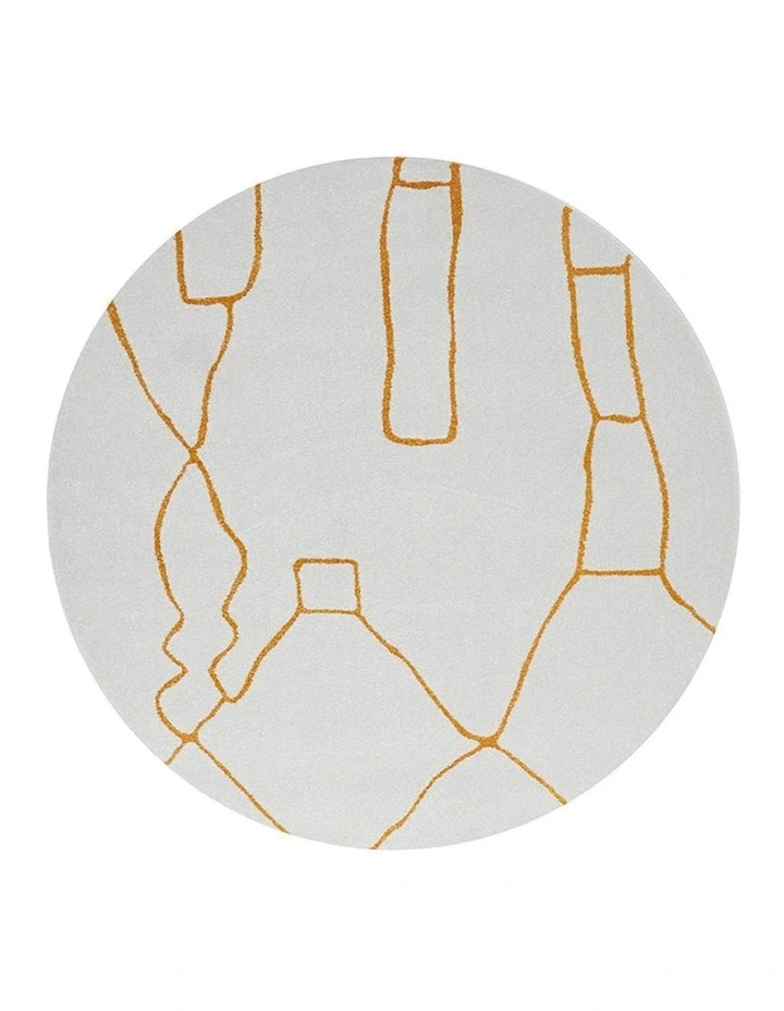 Paradise Amy Round Rug in Gold