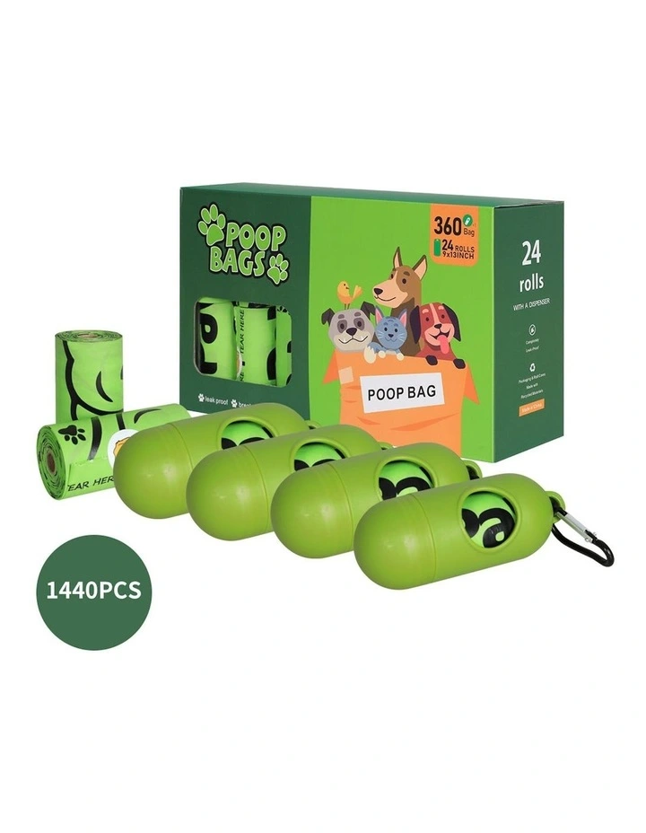 100% Compostable Biobased Dog Poop Bags 1440 Pieces