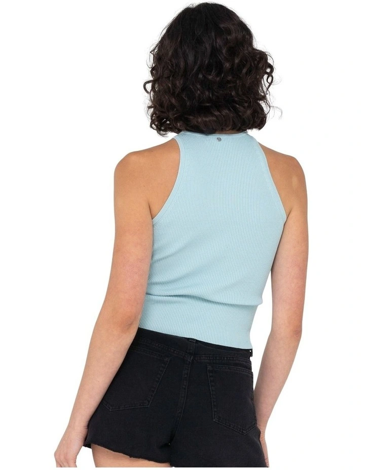 Charis Ribbed Tank in Blue