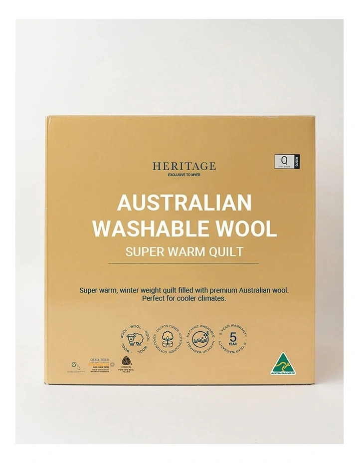 Australian Washable Wool Warm Quilt in White