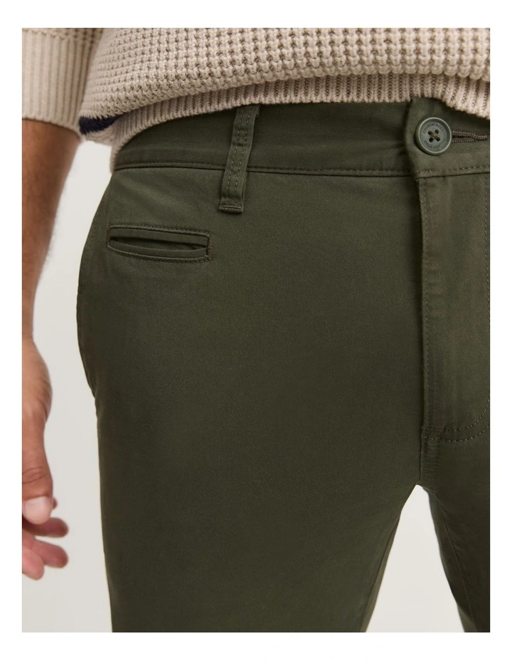 Verified Australian Cotton Slim Fit Stretch Chino in Eden Green