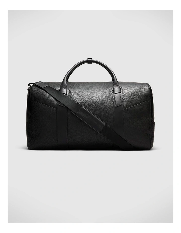 Leather Weekender Bag in Black