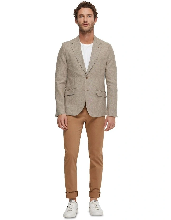 Blake Linen Blend Blazer in Bark