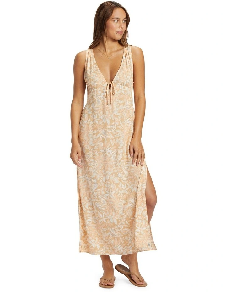 Pearl Moonlight Midi Slip Dress in Egret
