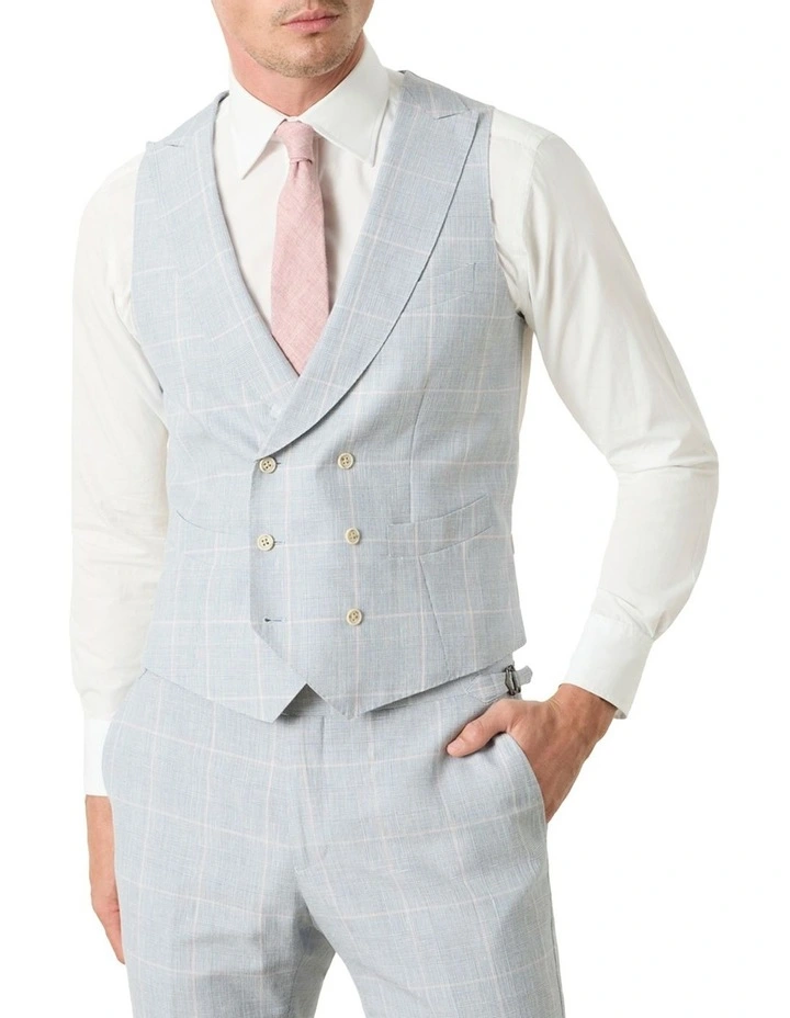 Poulter Waistcoat in Blue Pink