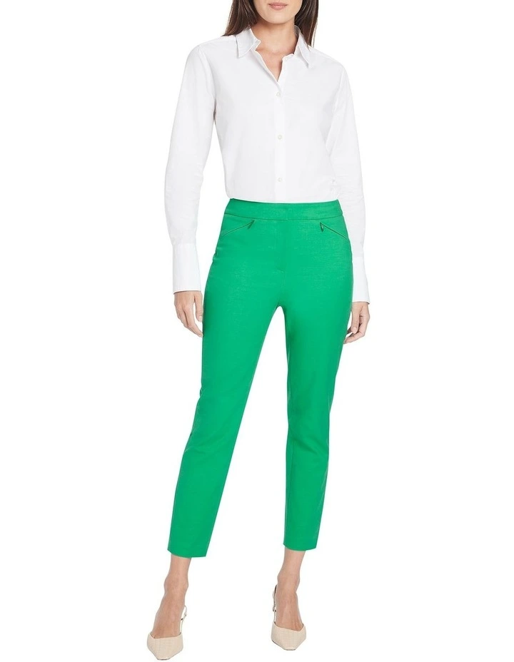 Sarah Compact Cotton Pant in Apple