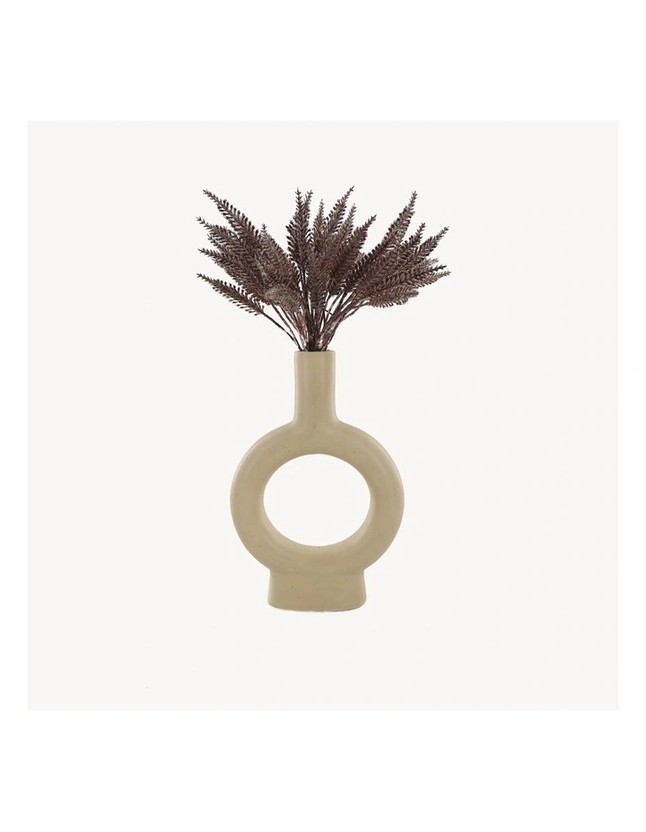 Artificial Barley Plant in Ceramic Vase in Natural/Blush