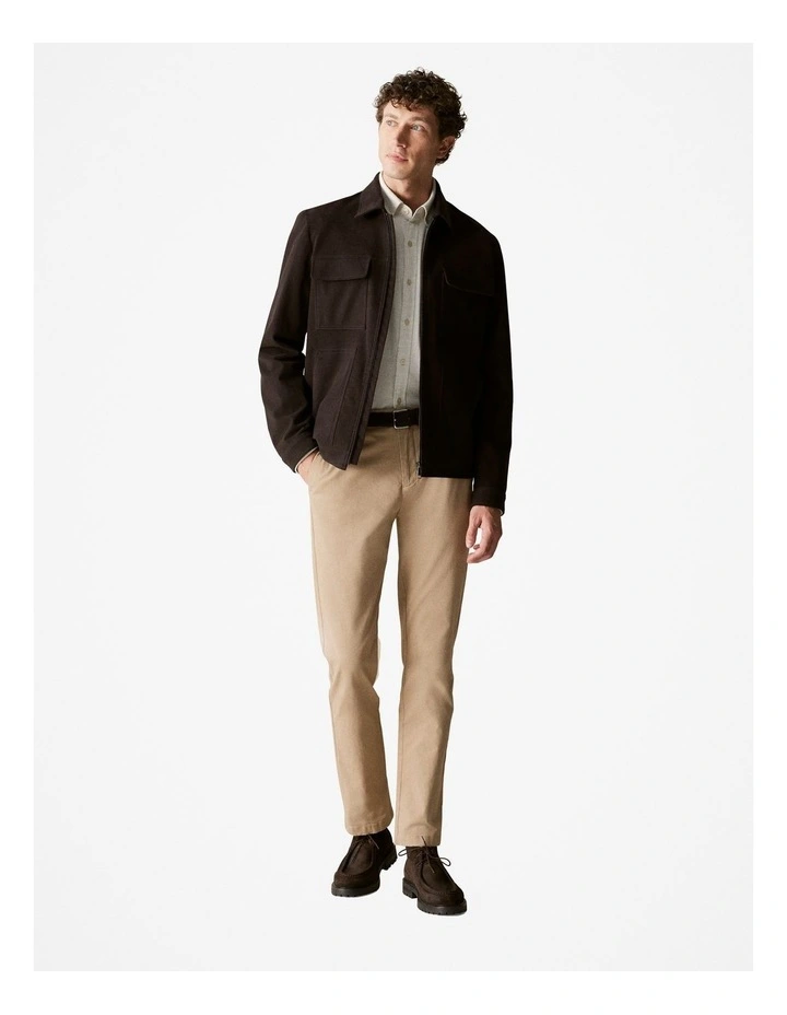 Italian Moleskin Harrington in Ebony Brown