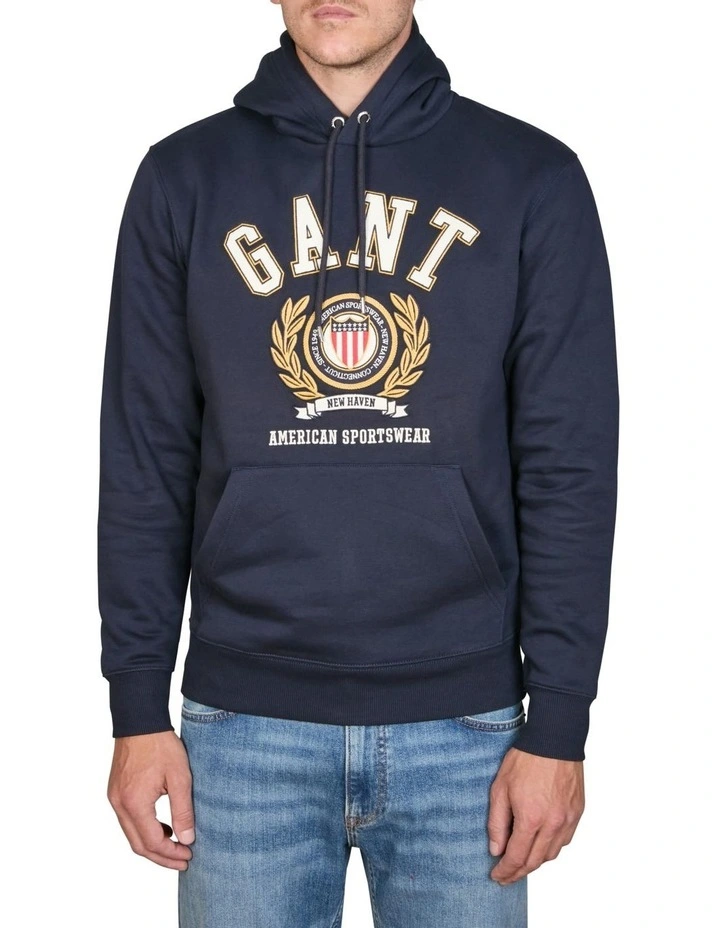 Crest Sweat Hoodie in Evening Blue