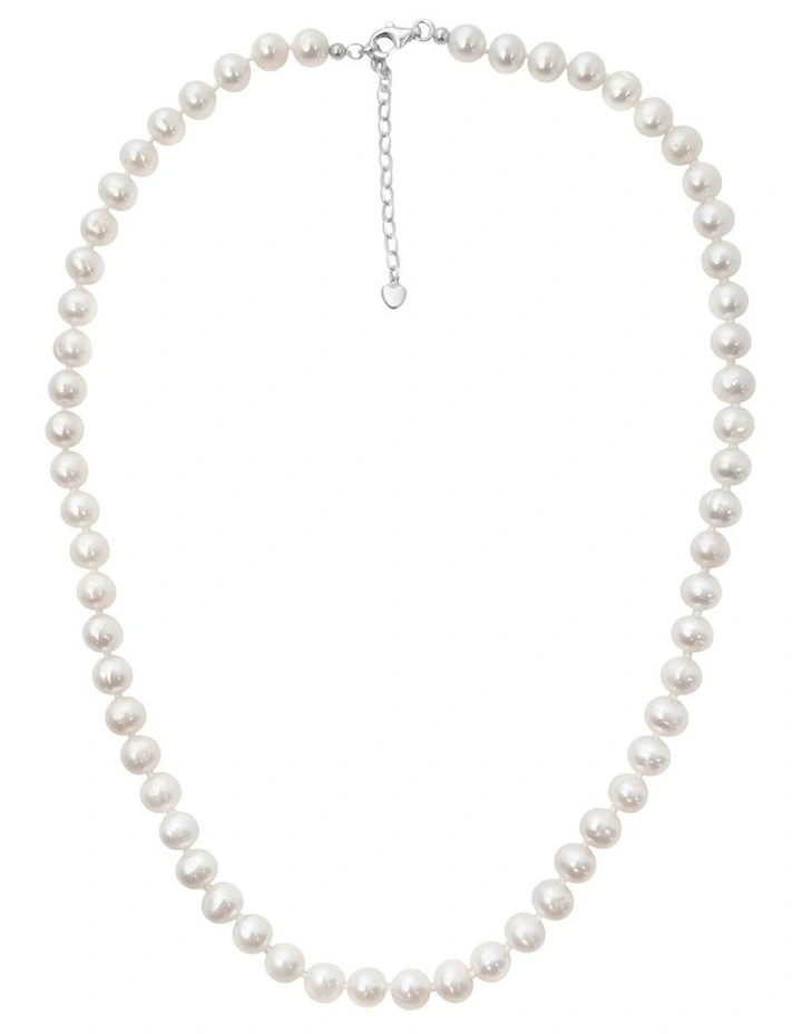 Classic Pearl Strand Necklace In White