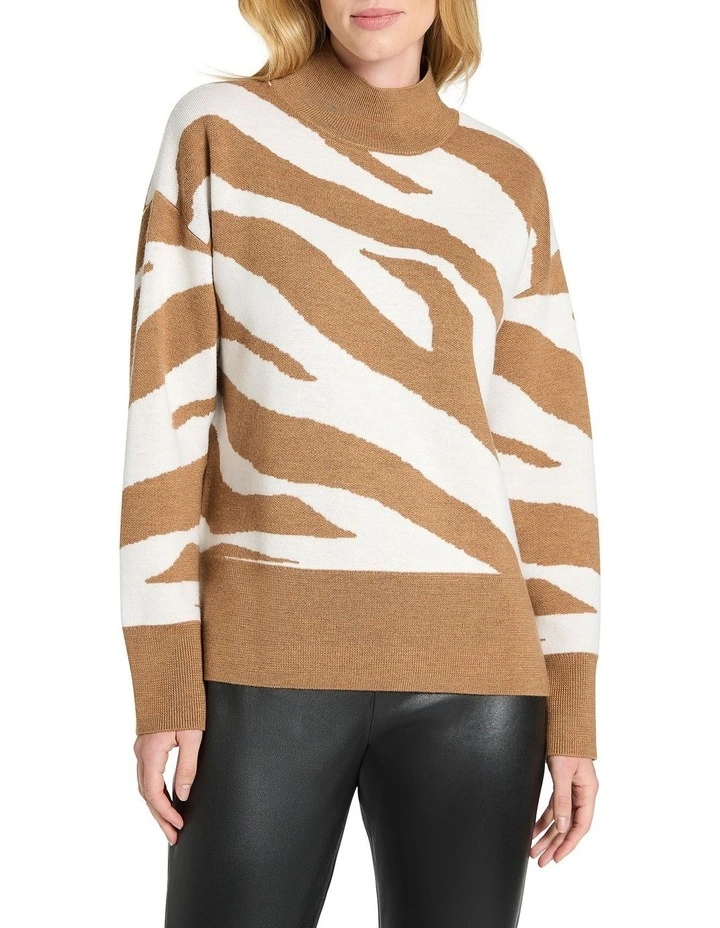 Juna Merino Zebra Knit in Beige Multi