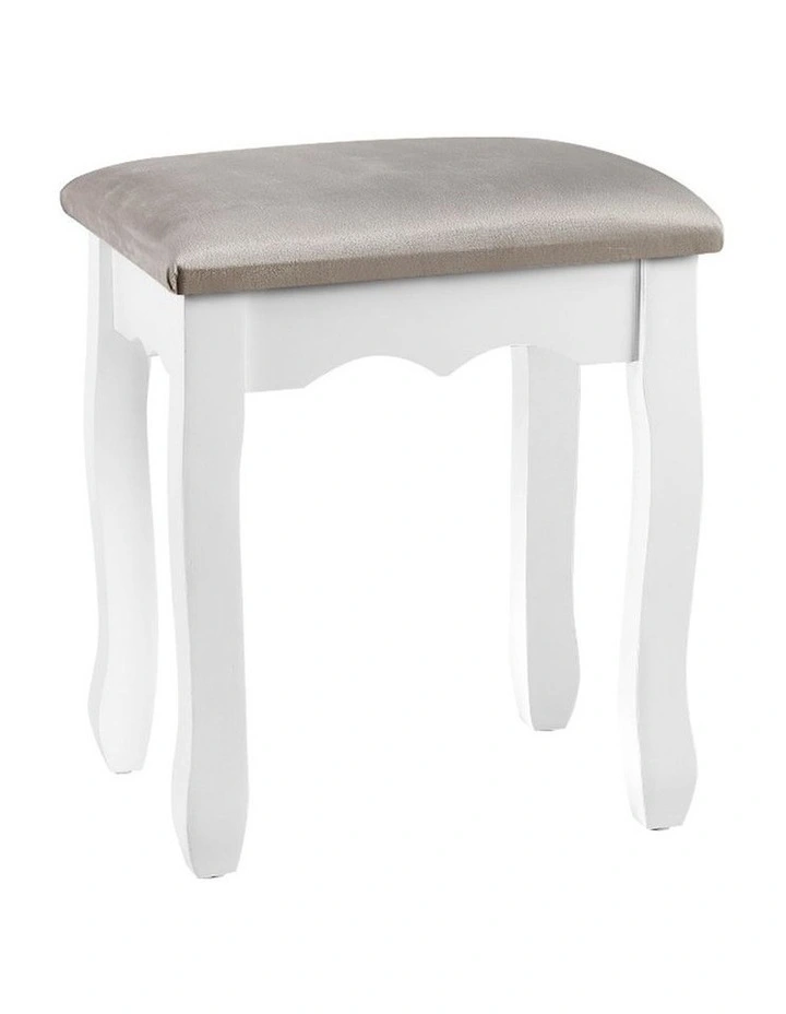Fabric Dressing Stool Makeup Chair Grey