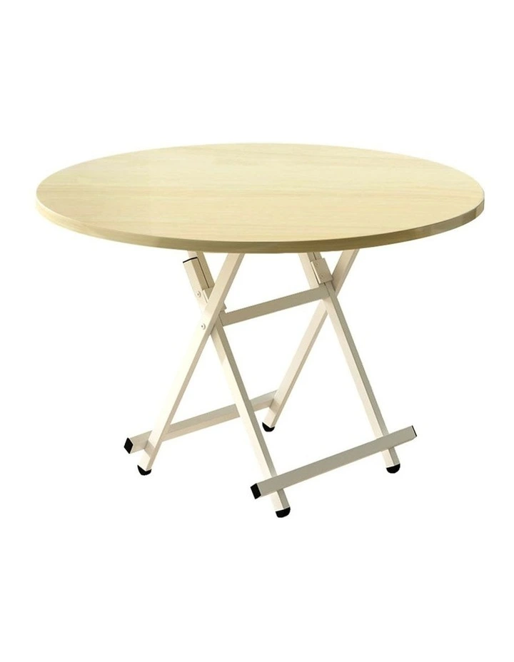 Portable Maple Grain Round Dining Table in Brown