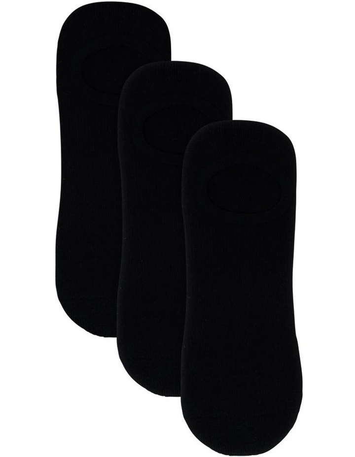 Cushioned Sneaker Sports Sock 3 Pack in Black