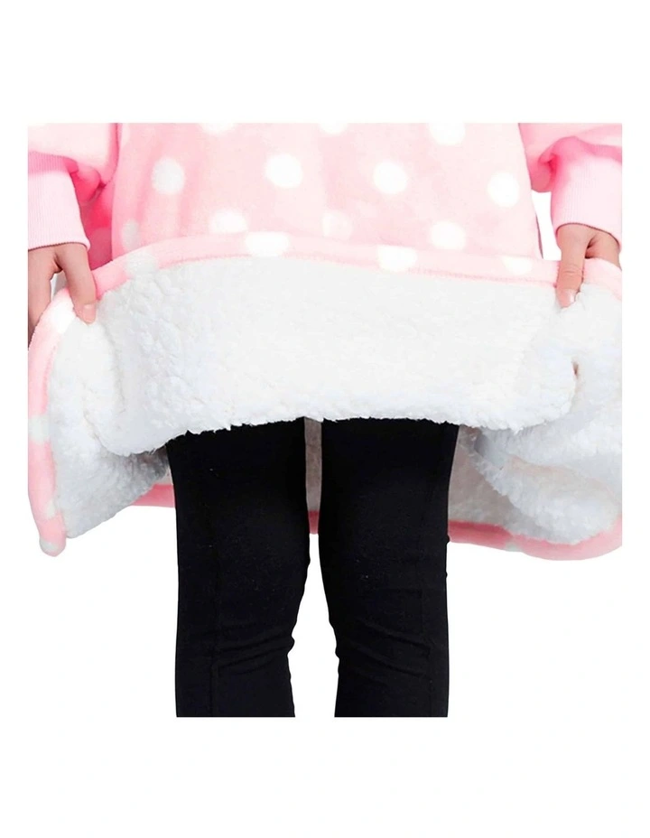 Hoodie Blanket in Light Pink Polka Dot