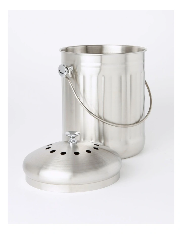 5L Compost Bin in Stainless Steel