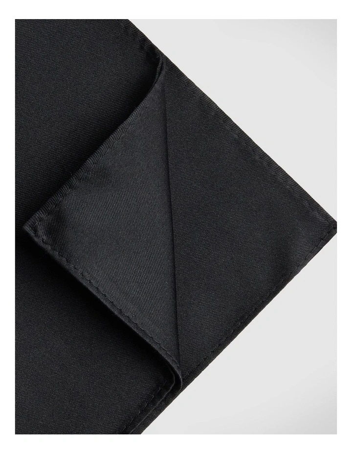 Silk Satin Pocket Square in Black