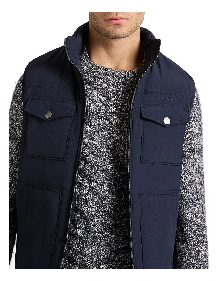 Paolo Reverisble Puffer Vest in Navy Blue