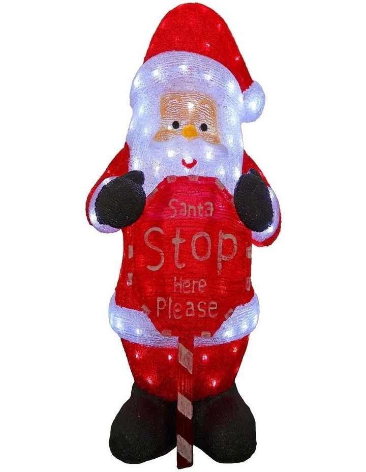 Acrylic Santa with Santa Stop Here Sign
