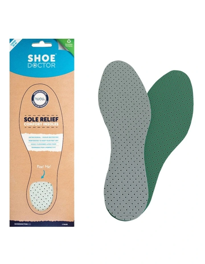 Sole Relief Comfort Insoles Size 39-41 in Pale Green